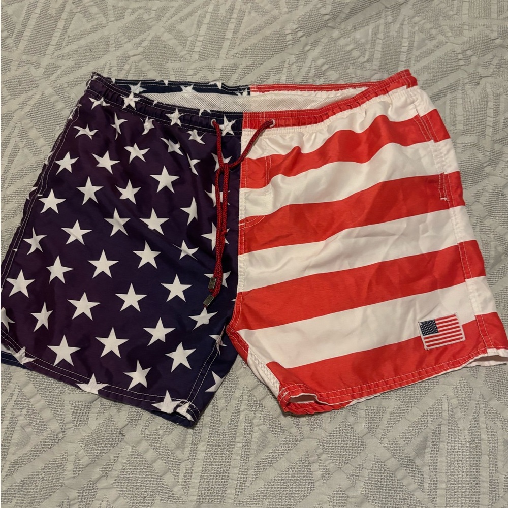Exist Swim USA Surf Swim Trunks American Flag Themed Adult Large